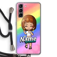 Chibi Maker vrouw: Samsung Galaxy S21 Transparant Hoesje met koord