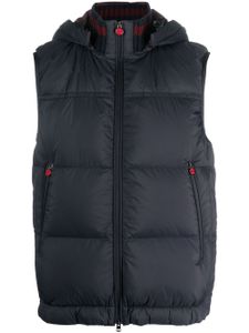 Kiton gilet matelassé à capuche détachable - Bleu