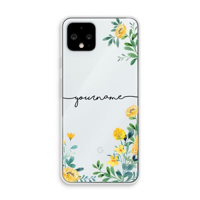 Gele bloemen: Pixel 4 Transparant Hoesje