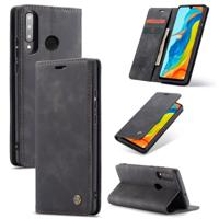 CaseMe-013 multifunctionele retro Frosted horizontale Flip lederen case voor Huawei P30 lite met kaartsleuf & houder & portemonnee (zwart)