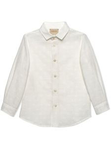 Gucci Kids chemise à motif GG en jacquard - Blanc