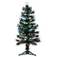 Tweedekans kunst kerstboom - fiber - met verlichting - H90 cm   -