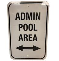 Admin Pool Area Metalen Straatbord - Origineel - 46 x 31 cm