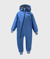 Waterproof Softshell Overall Comfy Denim Blue Striped Cuffs Jumpsuit - thumbnail