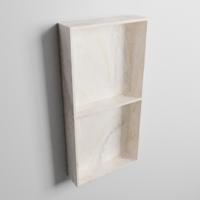 MONDIAZ EASY Nis 59,5x29,5 cm in solid surface kleur Ostra. 2 vakken geschikt voor in- of opbouw Mondiaz