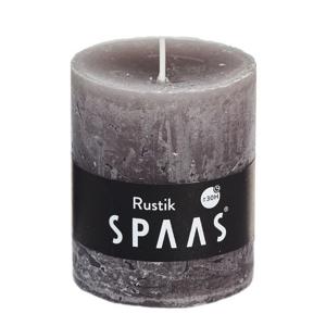 Spaas rustieke cilinderkaars/stompkaars - 1x - taupe - 7 x 8 cm - 30 branduren