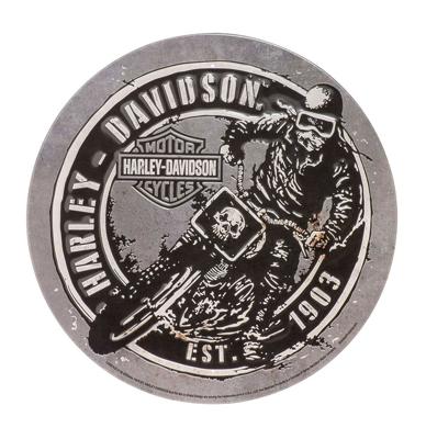 Harley-Davidson Dirt Track Racer Tinnen Bord Met Reliëf - 30 cm ø LAATSTE STUKS