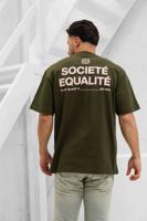 Equalité Societé T-Shirt Heren Donkergroen - Maat M - Kleur: DonkergroenRoze | Soccerfanshop