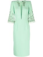 Jenny Packham robe mi-longue à ornements de perles - Vert