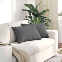 VidaXL Sofa kussens 2 pcs donkergrijs 60 x 40 cm stof