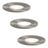 Set van 3 Bari LED inbouwspots - 4 Watt 345 Lumen - 6500K daglicht wit - GU10 - Dimbaar - Rond - IP64 Waterdicht - RVS - Voor binnen, buiten en badkamer