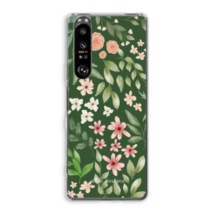 Botanical green sweet flower heaven: Sony Xperia 1 III Transparant Hoesje