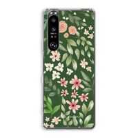 Botanical green sweet flower heaven: Sony Xperia 1 III Transparant Hoesje
