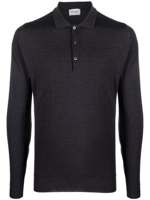 John Smedley polo boutonné à manches longues - Gris
