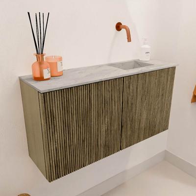 Toiletmeubel Mondiaz Joya Dlux | 80 cm | Meubelkleur Dusk | Faye wastafel Glace Wasbak Rechts | Zonder kraangat(en)