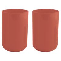 Drinkbeker/limonadebeker - 4x - PS kunststof - terracotta - 490 ml