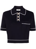 SANDRO polo crop en maille - Bleu