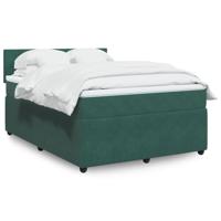 Boxspring met matras fluweel donkergroen 140x190 cm
