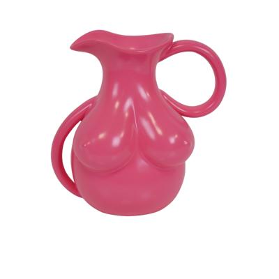 Vaas - Borsten Kan - Keramiek - Neonroze - - 6,5x11x18cm