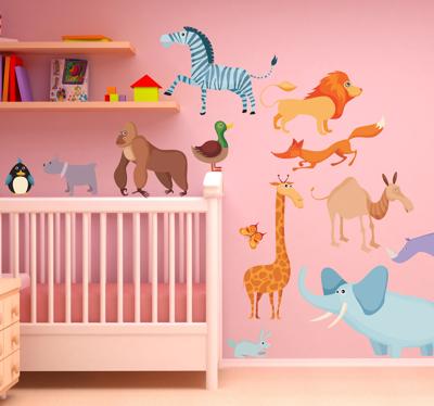 Sticker kind dieren dierentuin