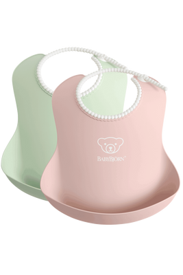 BabyBjörn Baby Slabbetje groot duopack Pastelgroen/Pastelroze BabyBjörn Baby Slabbetje groot duopack Pastelgroen/Pastelroze