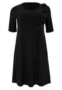 Yoek Jurk A-line zipflower | Zwart | Maat 38/40