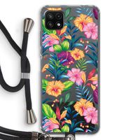 Tropisch 2: Samsung Galaxy A22 5G Transparant Hoesje met koord