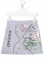 Kenzo Kids jupe imprimée à taille à lien de resserrage - Gris Kenzo Kids jupe imprimée à taille à lien de resserrage - Gris