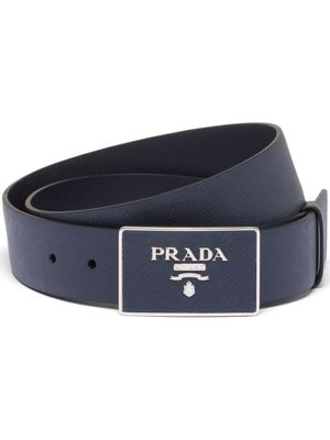 Prada ceinture en cuir Saffiano - Bleu