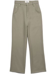 AMI Paris pantalon en laine vierge à coupe droite - Vert