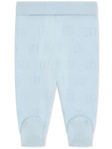 Dolce & Gabbana Kids Broek met DG-logo Jacquard - Blauw
