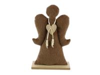 HBX Natural Living Beeld engel textiel 15,5x6x25,5cm