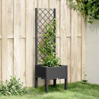 VidaXL Plantenbak met latwerk 40x40x142 cm polypropeen zwart