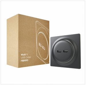 Fibaro FGWU-021-8 wandcontactdoos 2x USB Zwart