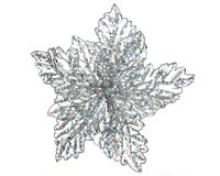 Poinsettia plc d23.50h10cm zilver - Everlands