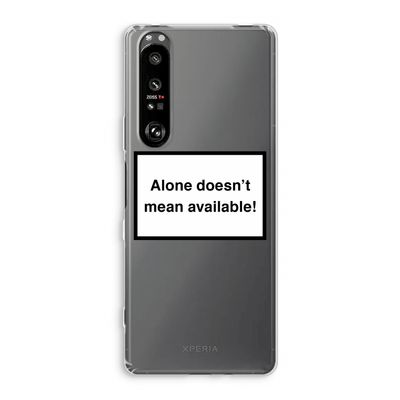 Alone: Sony Xperia 1 III Transparant Hoesje