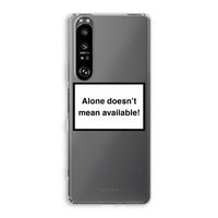 Alone: Sony Xperia 1 III Transparant Hoesje