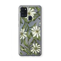 Wit bloemenpatroon: Samsung Galaxy A21s Transparant Hoesje