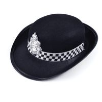 Rubies Politie/agent verkleed helm - zwart - vilt materiaal - voor volwassenen   -
