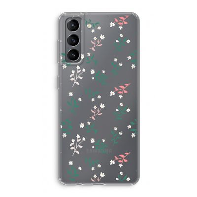 Small white flowers: Samsung Galaxy S21 Transparant Hoesje