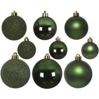 Decoris kerstballen - 30x st - donkergroen - 4-5-6 cm - kunststof - kerstversiering