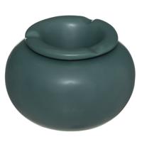 Atmosphera Terras asbak - stormasbak - keramiek - donkergroen - 13 x 9 cm - Buiten en binnen