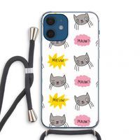 Meow: iPhone 12 mini Transparant Hoesje met koord