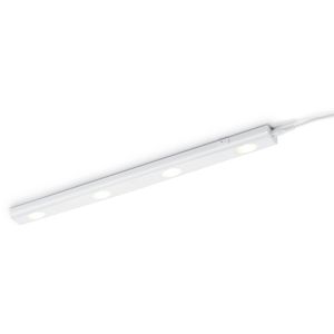 LED Keukenkast Verlichting - Trion Arigany - 4W - Koppelbaar - Warm Wit 3000K - 4-lichts - Rechthoek - Mat Wit