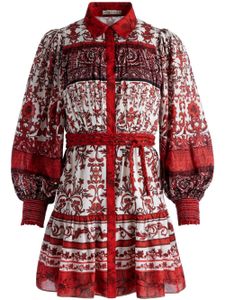 alice + olivia robe courte Tiffie à fleurs - Rouge