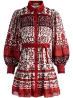 alice + olivia robe courte Tiffie à fleurs - Rouge - thumbnail