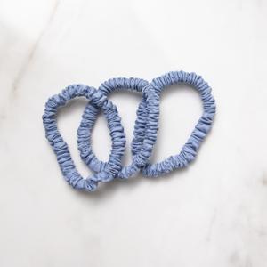 Bamboe Scrunchies Blauw (3 Stuks) Klein