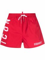 DSQUARED2 short de bain à logo imprimé - Rouge - thumbnail