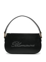 Blumarine sac porté épaule en cuir à logo strassé - Noir - thumbnail