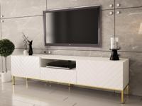 Tv-meubel GINETTE 2 deuren 1 lade wit/hoogglans wit